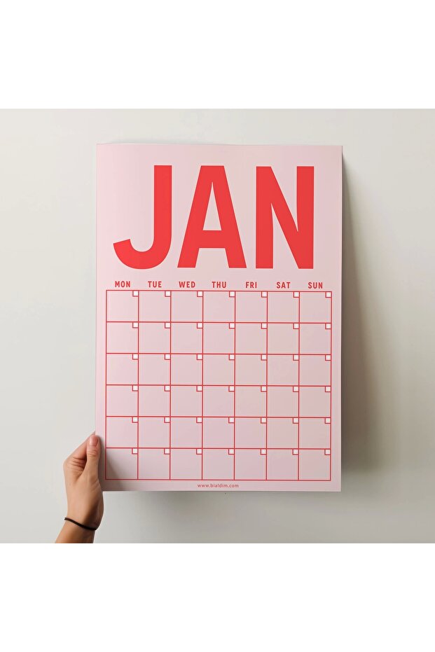 Sürekli Takvim, 12 Aylık Tarihsiz Takvim, Aylık Planlayıcı Takvim, A4, 33 x 48 cm, Undated Monthly W - 2