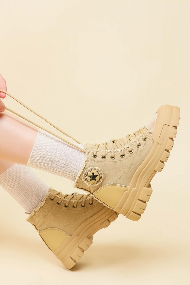 GUJA Kanvas Sneakers CAMEL