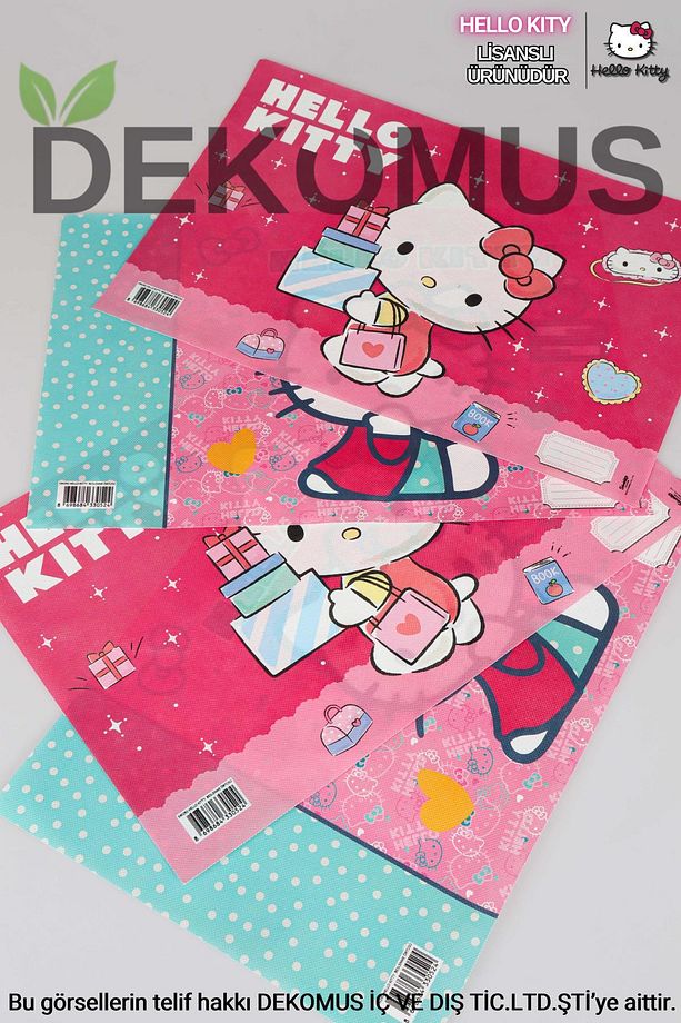 DEKOMUS İLE YENİ SEZON LİSANSLI HELLO KITTY 4'LÜ BESLENME ÖRTÜSÜ - 1