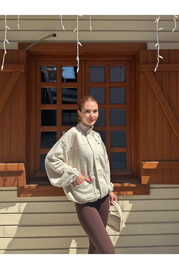 Kapitone Pamuklu Ceket - 1