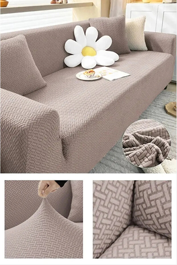 Stretch Elastic Jacquard 3 Seater Sofa Cover Elasticated Seat Cover Seat Cover Sofa Bed Cover