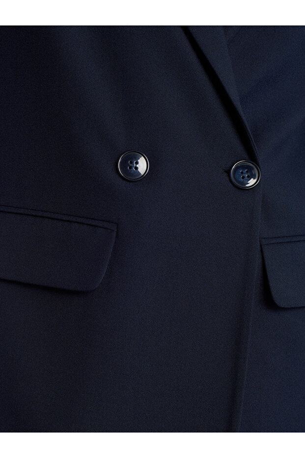 60747 Double Breasted Jacket-Navy Blue - 4