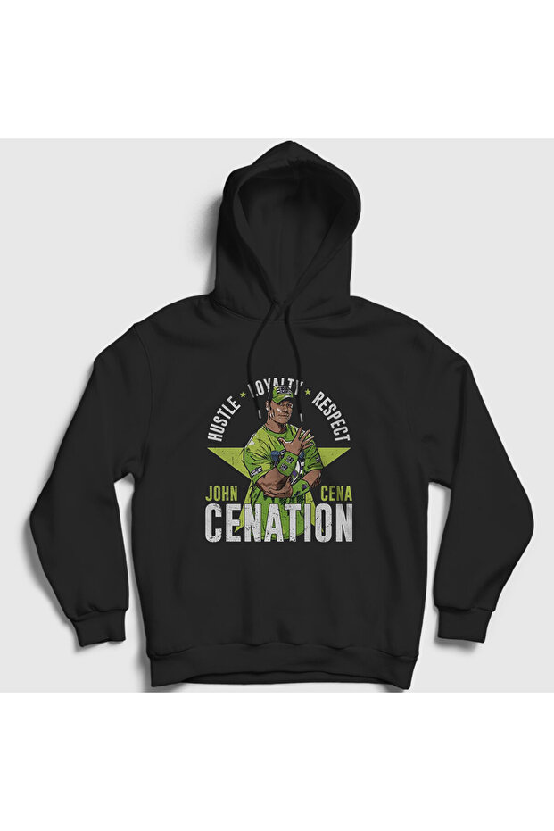 Unisex Black Cenation V2 Wrestling Wwe John Cena Hooded Sweatshirt 496487Tt
