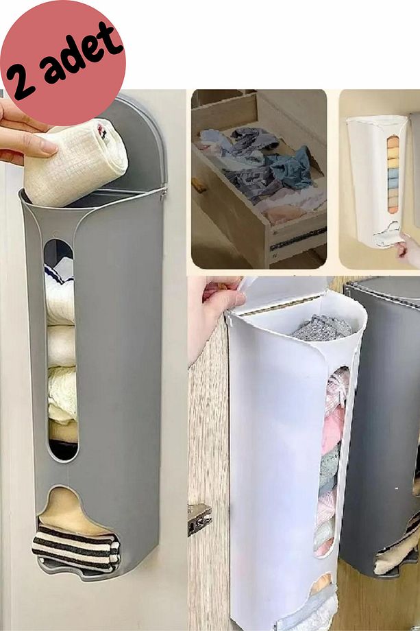 Çorap Organizeri Çamaşır Organizeri Çöp Poşeti Sepeti Kendinden Yapışkanlı Iç Çamaşır Organizeri - 3