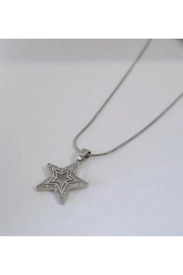 Çelik Yıldız Kolye - 6