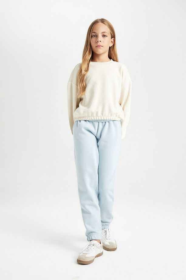 Kız Çocuk Standart Fit Beli Paçası Lastikli Basic Düz Jogger Eşofman Altı D3206a824wn - 3