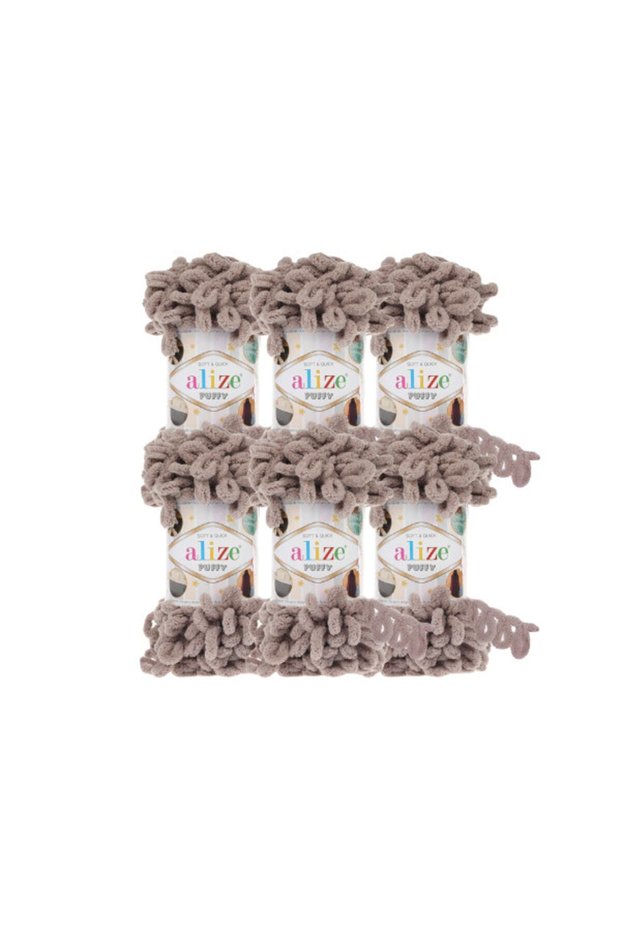 Puffy 6 Pieces 90X90 Hand Knitted Stone Color for Baby Blanket Hand Knitted Yarn Color Code:268