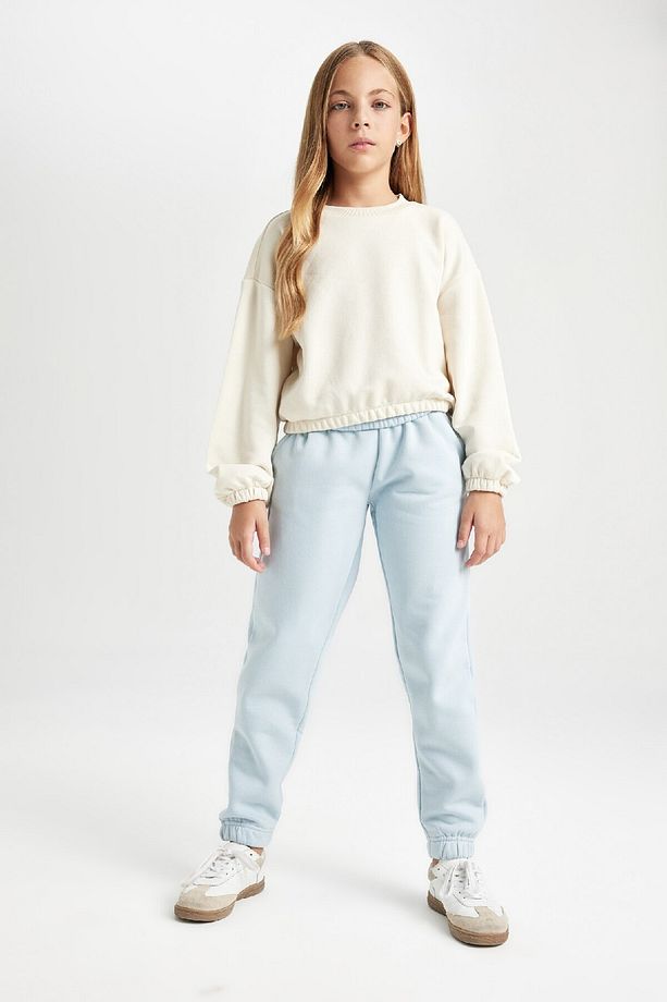 Kız Çocuk Standart Fit Beli Paçası Lastikli Basic Düz Jogger Eşofman Altı D3206a824wn - 2