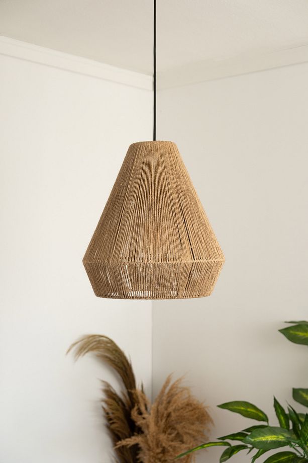 Bohem Avize Rustik Rattan Avize Hasır Avize Jüt Avize El İşçiliği Doğal Boho Chandelier - 1