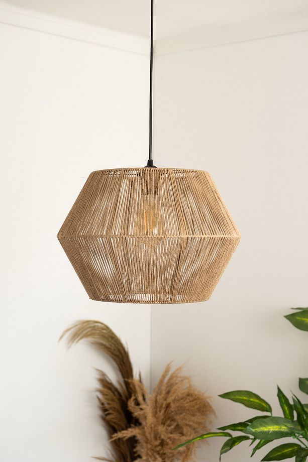 Bohem Avize Rustik Rattan Avize Hasır Avize Jüt Avize Doğal El İşçiliği Boho Chandelier - 1