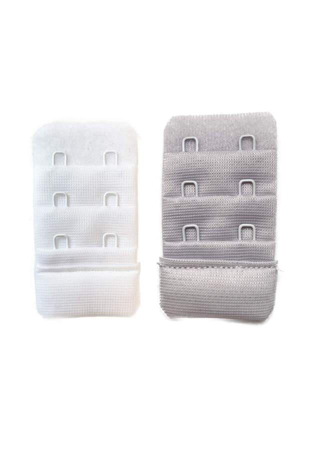 2 Pieces Agraf Bra Extension Clasp 3 Rows / 2 Hooks White Gray