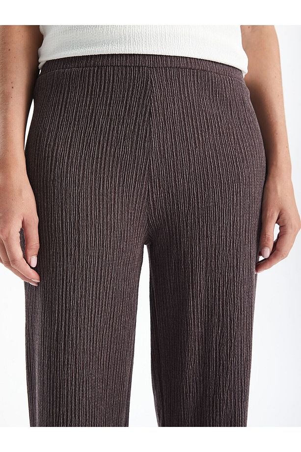 Lcw Beli Lastikli Düz Geniş Paça Kadın Pantolon - 3