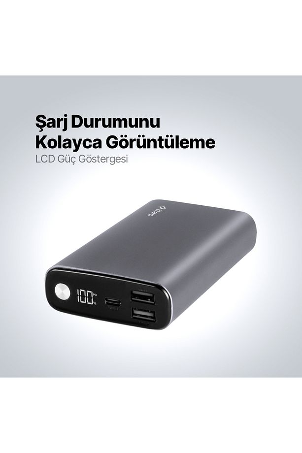 ReCharger Pro LCD 15.000mAh  PD 65W  Taşınabilir Hızlı Şarj Aleti/Powerbank 2BB216 - 6