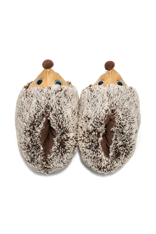 Kirpi Çocuk Hayvanlı Panduf Kahverengi 28/35 - 3