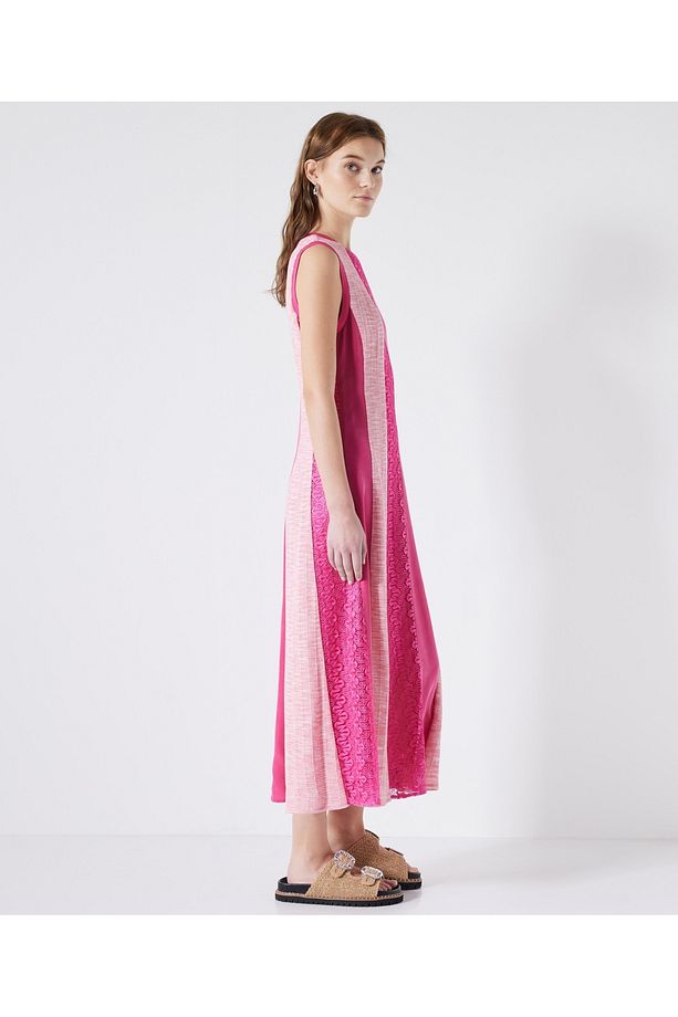 Colorblock midi elbise - 1