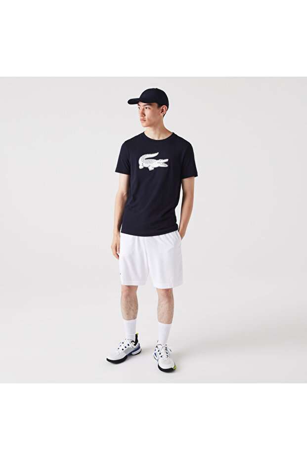 Erkek Regular Fit Bisiklet Yaka Baskılı Lacivert T-Shirt - 2