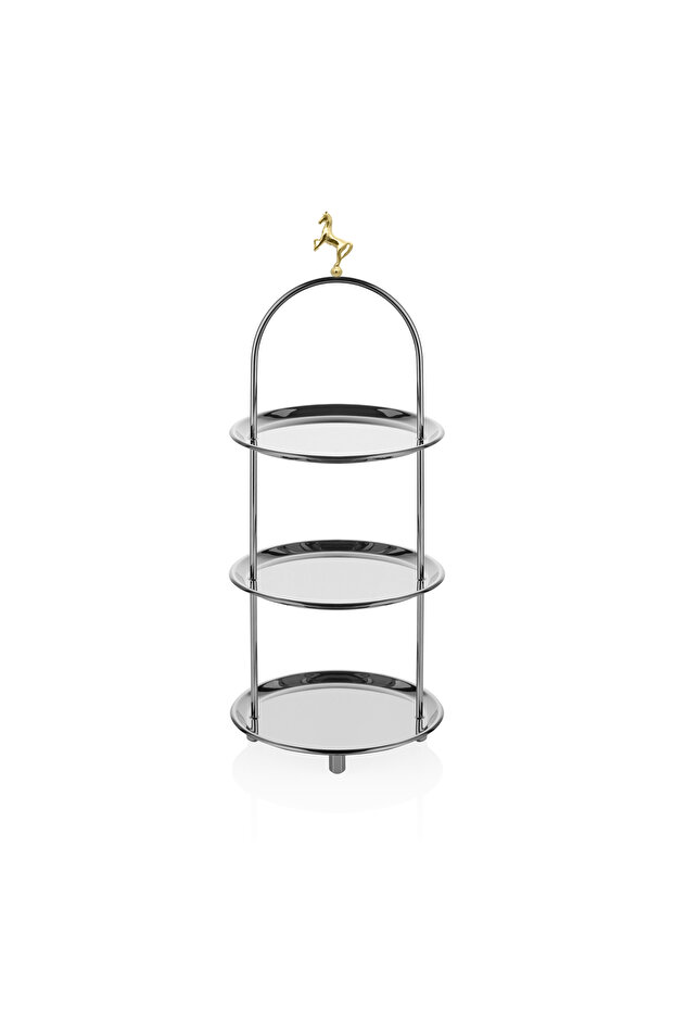 Three Tier Round Treat Bowl - With Horse Figure