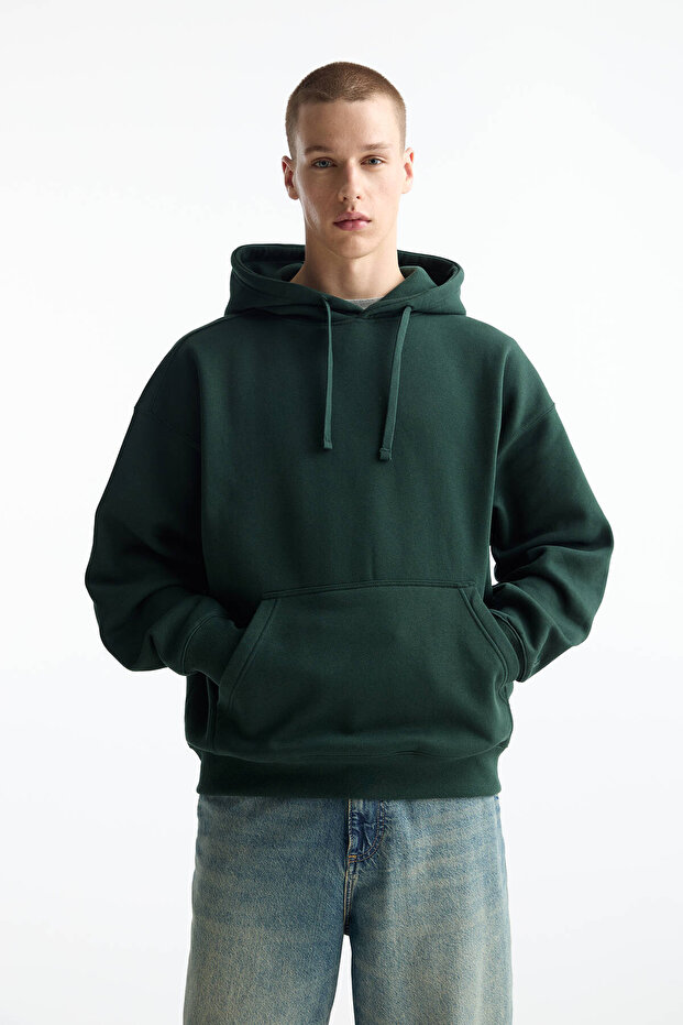 Kapüşonlu basic sweatshirt - 3