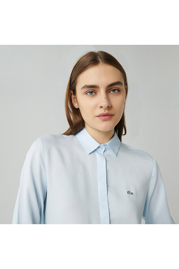 Kadın Relaxed Fit Mavi Gömlek - 4