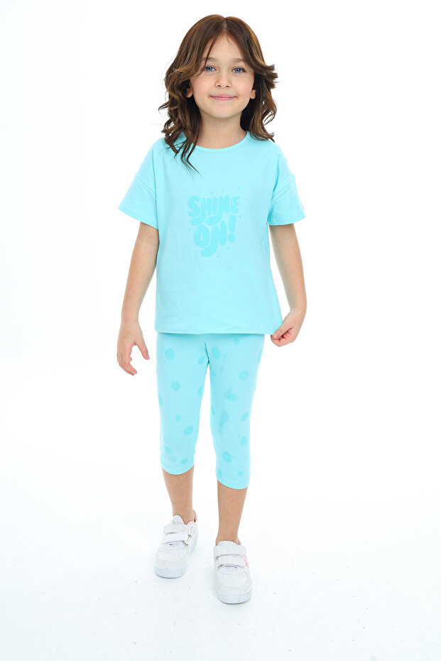 Girl's Shine on Printed Capri Suit