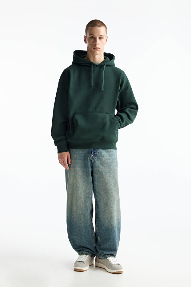 Kapüşonlu basic sweatshirt - 4
