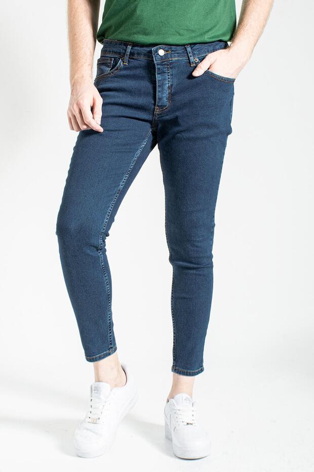 Navy Blue Full Lycra Skinny Leg Italian Cut Skinny Fit Jean Jeans C344