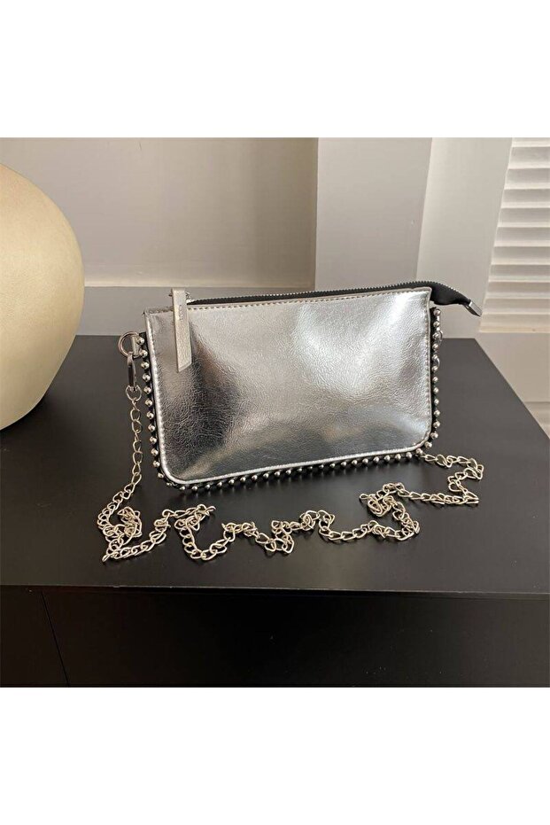 Women's Hand and Arm Bag with Chain Shoulder Strap