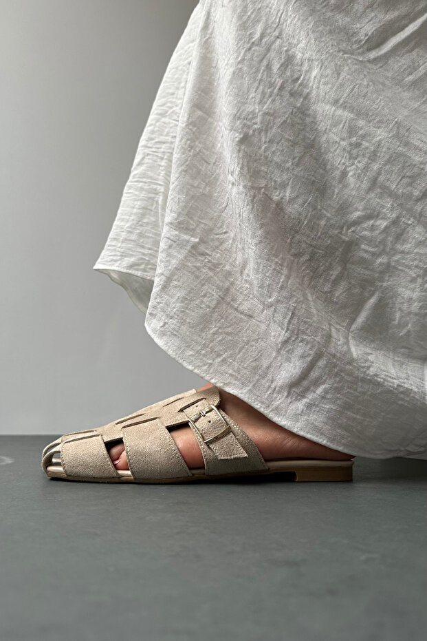 Women's Slipper Beige Suede