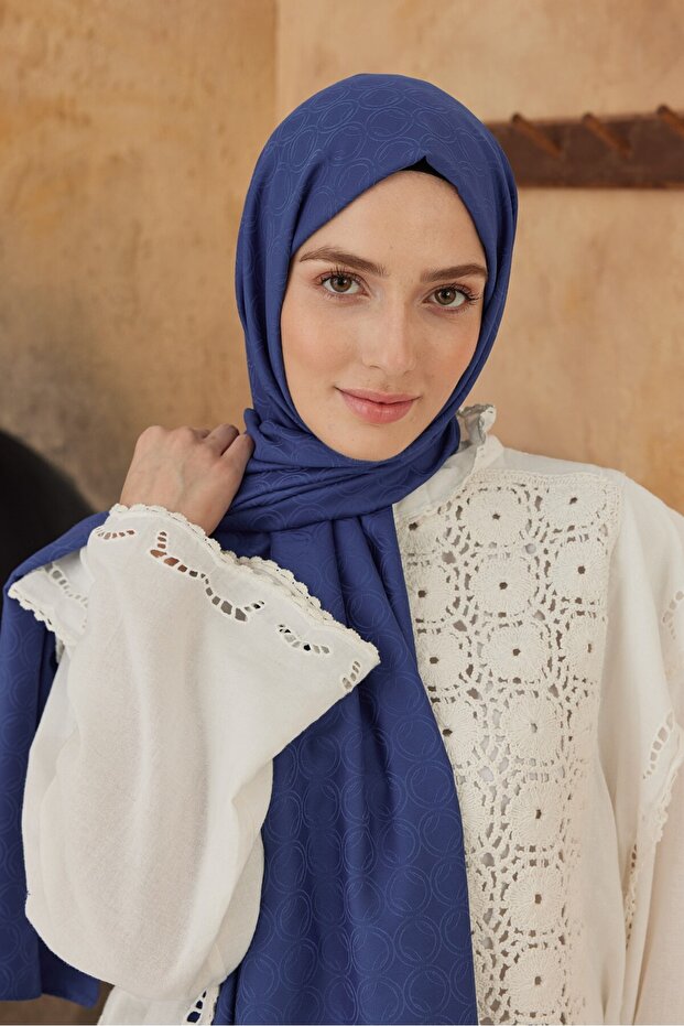 Silky Jacquard Series Circle Pattern Shawl - 1