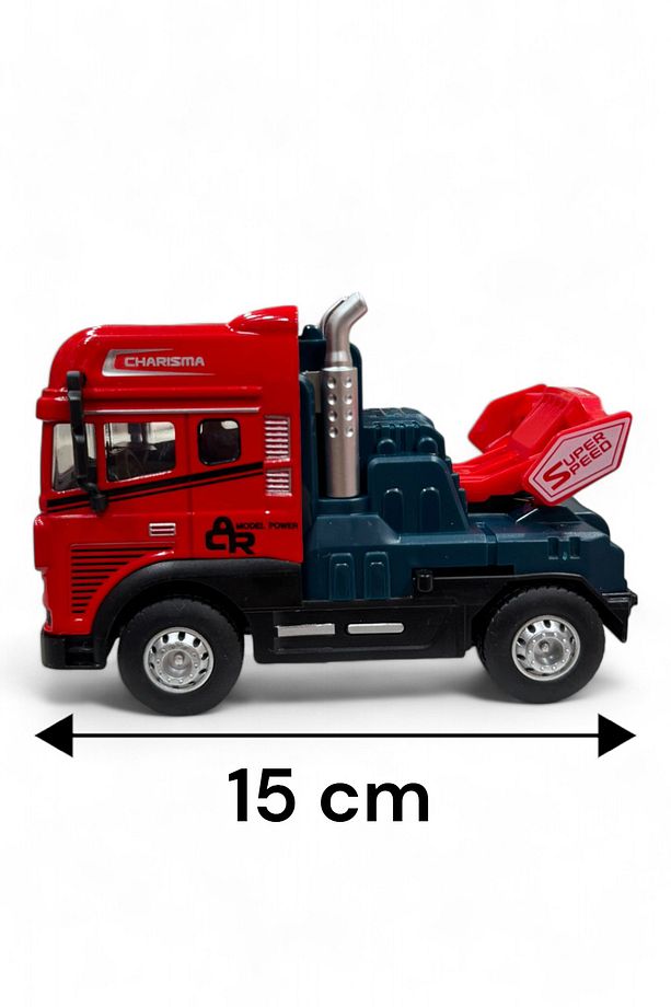 Sürtmeli Sesli Işıklı 15 cm Metal Die Cast Tır - Işıklı Müzikli 1:24 Çekici (Tır Kafası) - 2