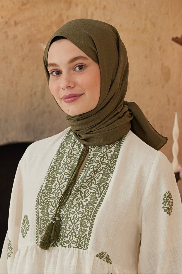 شال بنمط حلقة من سلسلة الجاكار الناعمة - 1