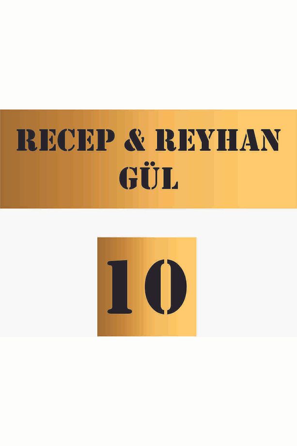 KAPI İSİMLİĞİ AYNALI GOLD PLEKSİ DAİRE KAPI İSİMLİĞİ VE KAPI NUMARASI 2 Lİ SET - 2