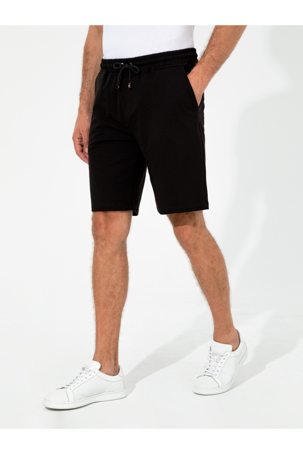 Siyah Comfort Fit Örme Şort 50247942-VR046 - 2