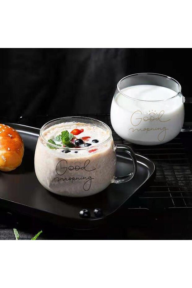 Good Morning 400 ml 2'li Cam Kupa Magnolya Bardağı 13769 - 2