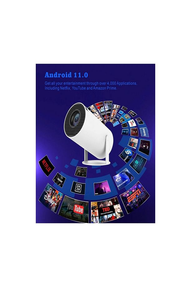 Mini Projektör Cep Telefonu Taşınabilir Projektör Android 11 1 4K UHD FHD 720P LED 1200 - 6