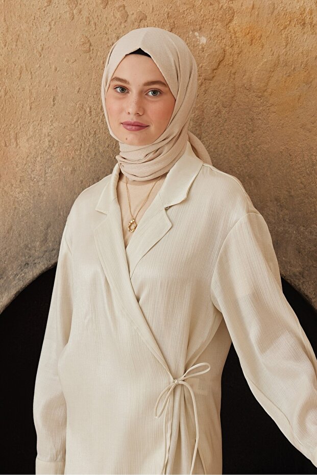 شال بنمط متعرج من سلسلة جاكار ناعمة - 1