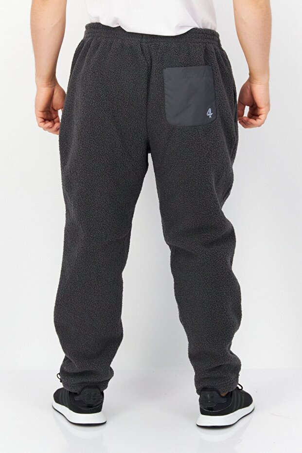 بنطال رياضي رجالي بقصّة عادية ورباط، رمادي غامق - 2