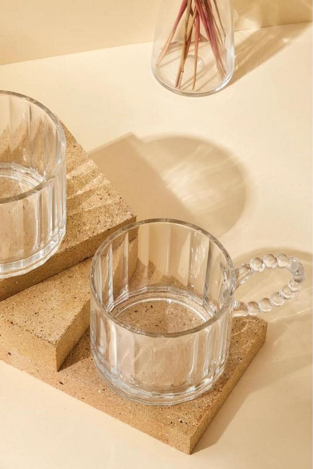 2 Adet Cam Boncuk Kulplu Bardak Kupa Çay Kahve Meşrubat Bardağı 250ml - 5