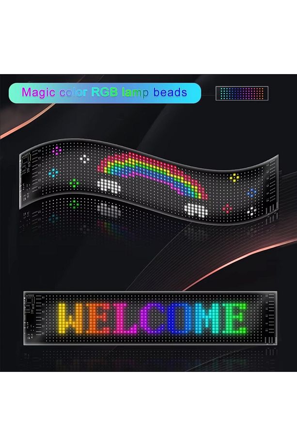LED Matrix PANEL esnek USB 5V Bluetooth App kaydırma reklam LED araba sloganı esnek RGB Kayan YAZI - 3