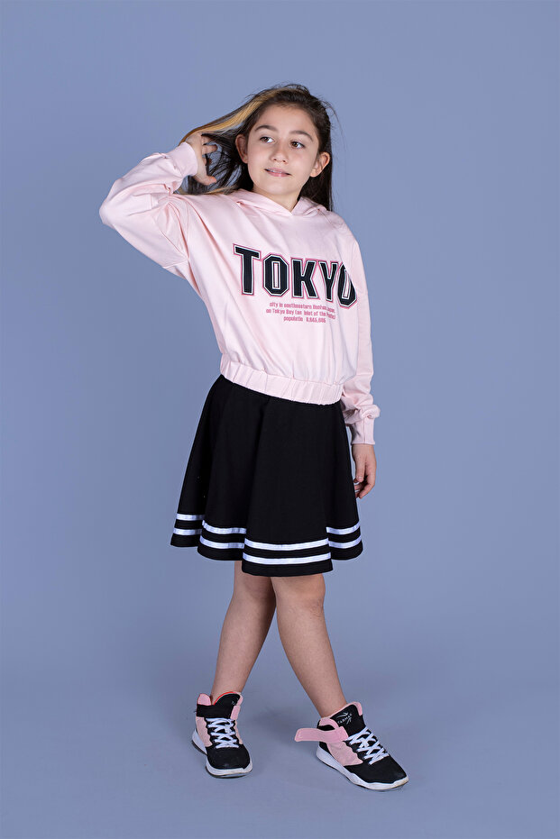 Girl's Printed Skirt Suit