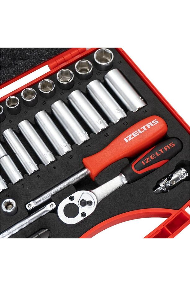 İzeltaş 1/4 Altı Köşe Lokma Anahtar Ve Bits Set 48 Parça - 5