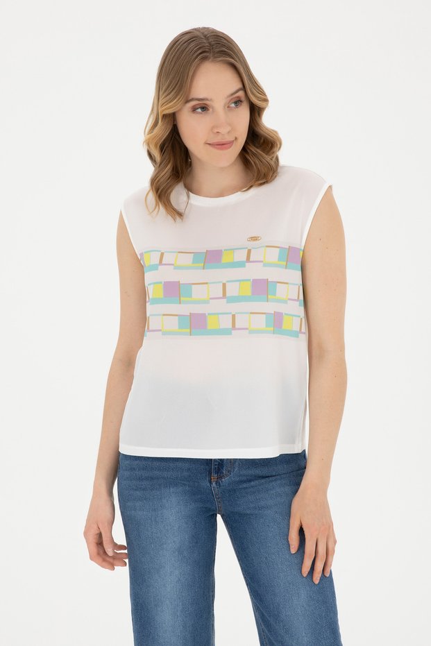 Women's Mint Crew Neck T-Shirt 50281809-Vr090