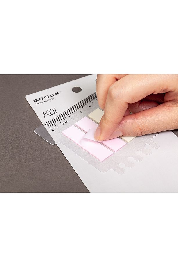 Kül 10 Renkli Cetvelli Şeffaf Pet Index • Index Sticker • Post-it • Sticky Note (GGK-P025) - 2