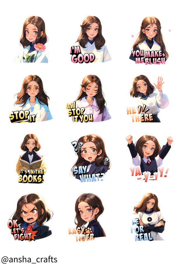 Anime Sticker Set - Agenda, Bullet Journal, for Notebook, Laptop, Tablet, Phone