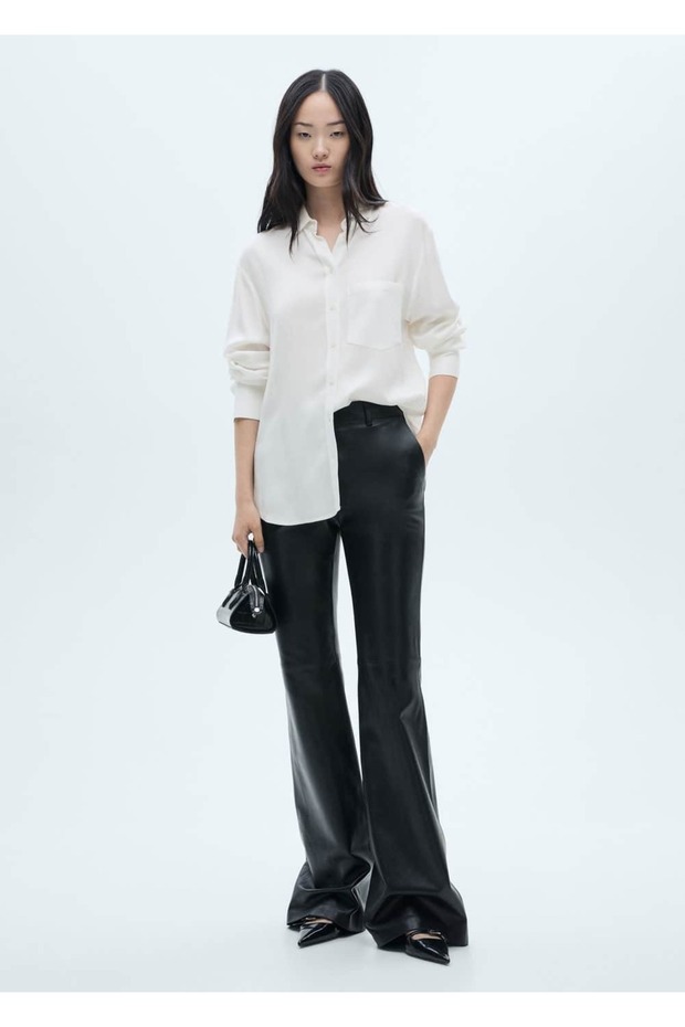 Dökümlü Düğmeli Gömlek - 2