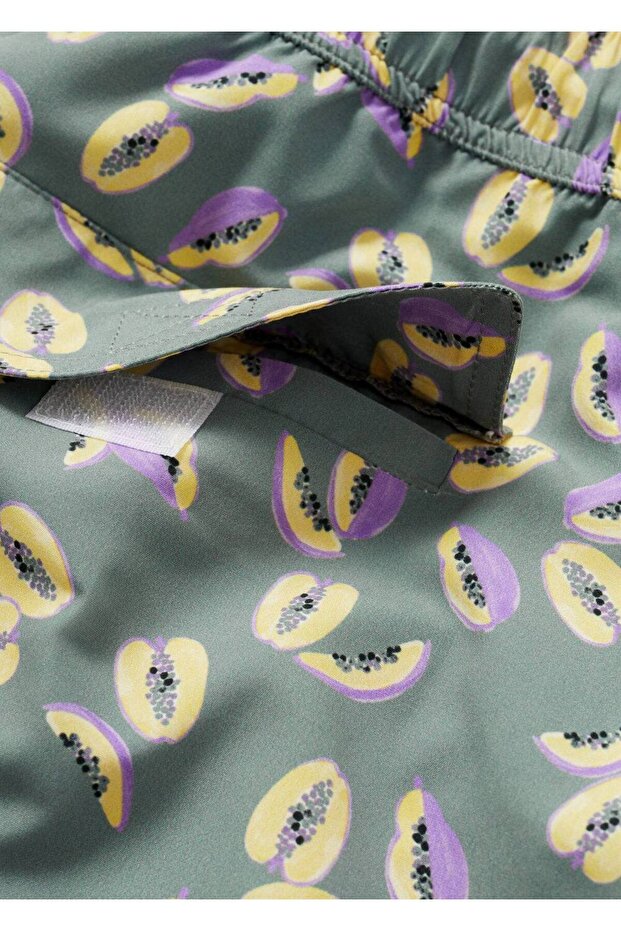 Papaya Patterned Swimsuit - 7