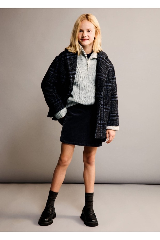 Checkered Woolen Coat - 2