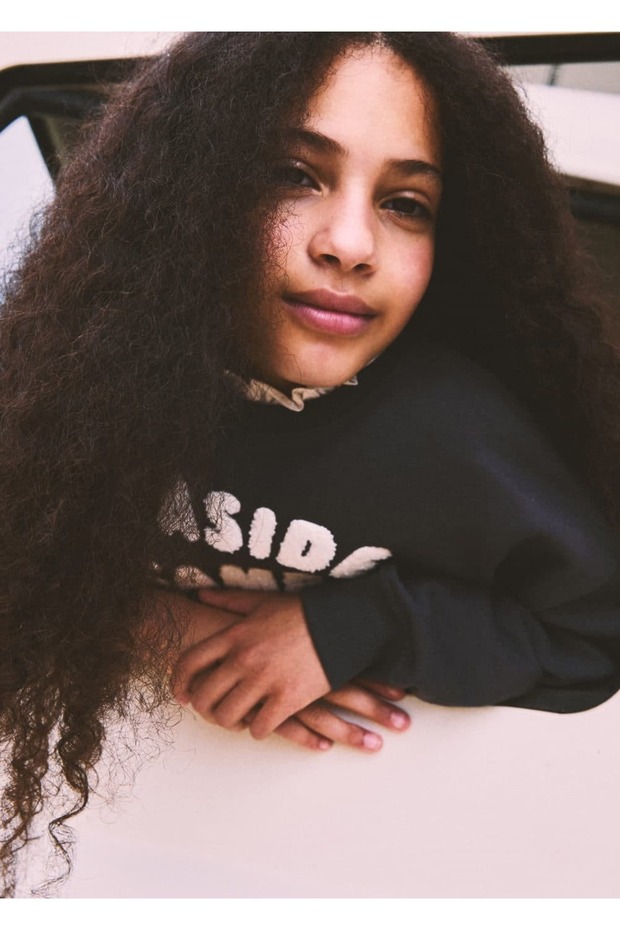 Desenli pamuklu sweatshirt - 1