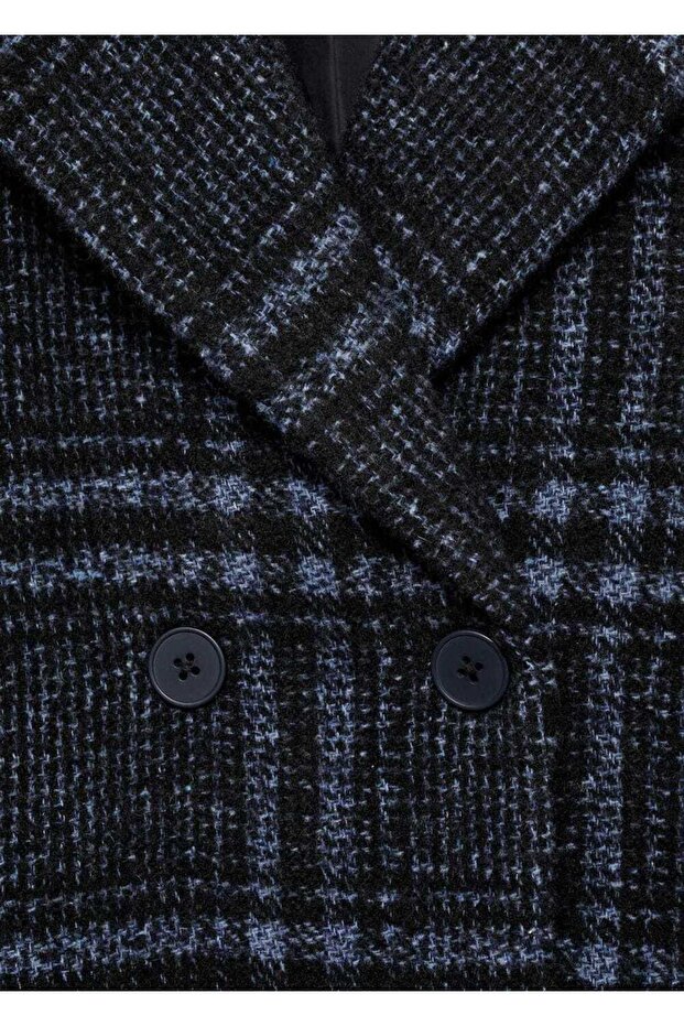 Checkered Woolen Coat - 5