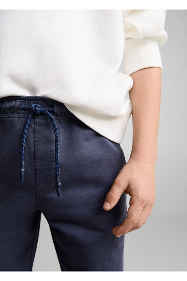 Beli elastik pamuklu bermuda şort - 5